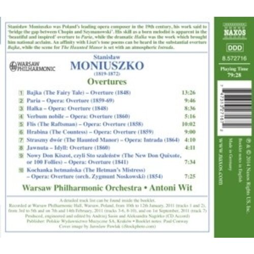 Naxos Moniuszko,Bajka, Opera Overtures Paria, Halka, Ver