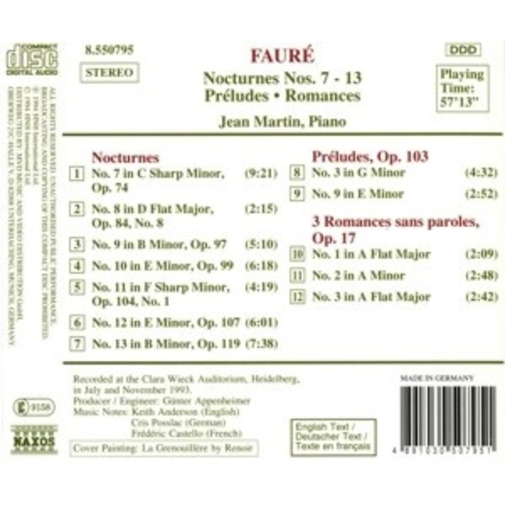 Naxos Faure: Nocturnes Vol.2