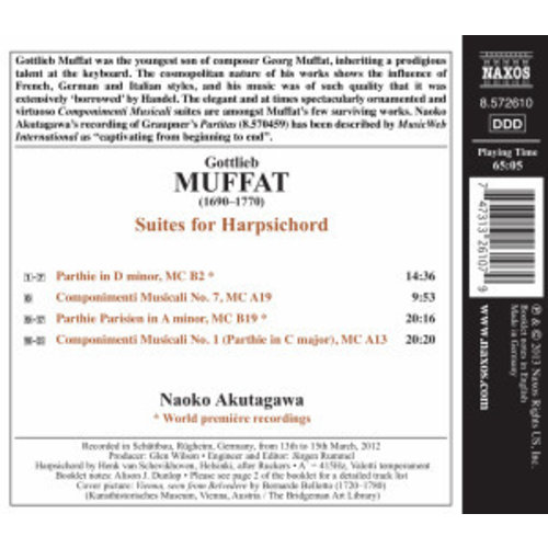 Naxos Muffat: Suites For Harpsichord Vol.1