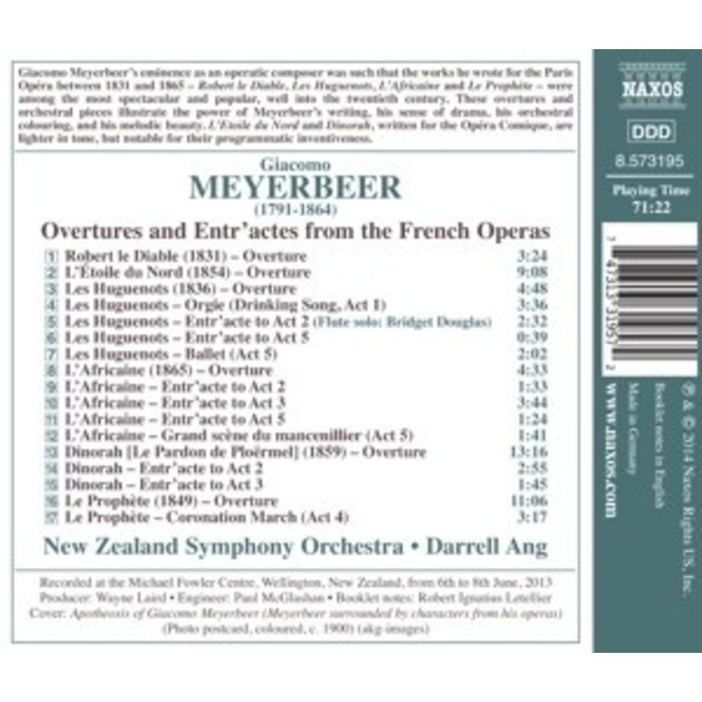 Naxos Overtures And Entr'actes From Robert Le Diable, L'