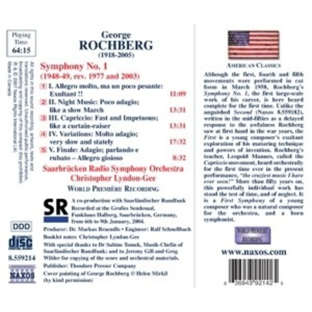 Naxos Rochberg: Symphony No.1