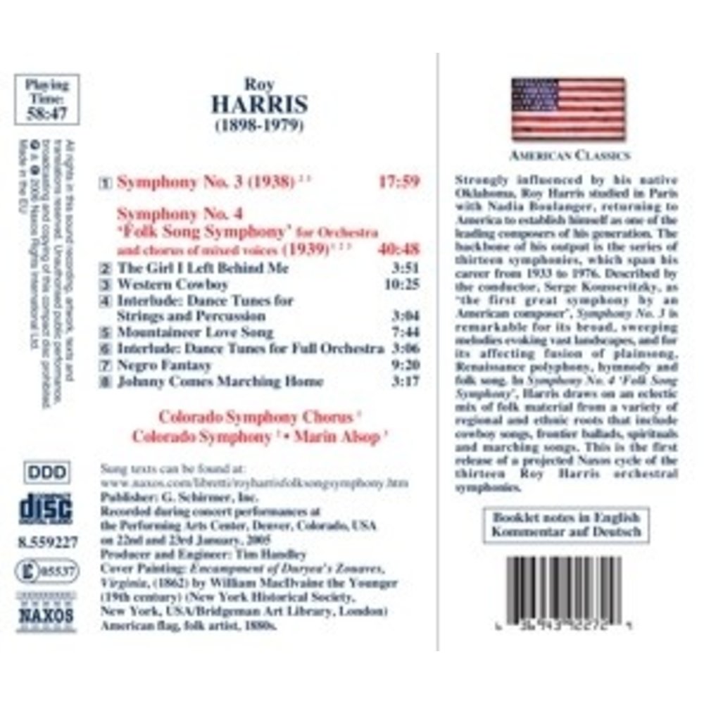 Naxos Harris, R: Symphonies Nos. 3 A