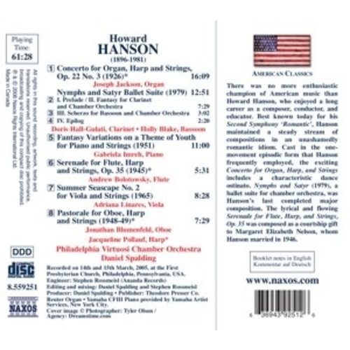 Naxos Hanson: Organ Concerto