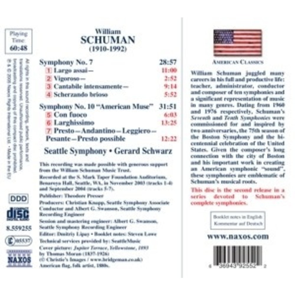 Naxos Schuman: Symphonies Nos. 7 And