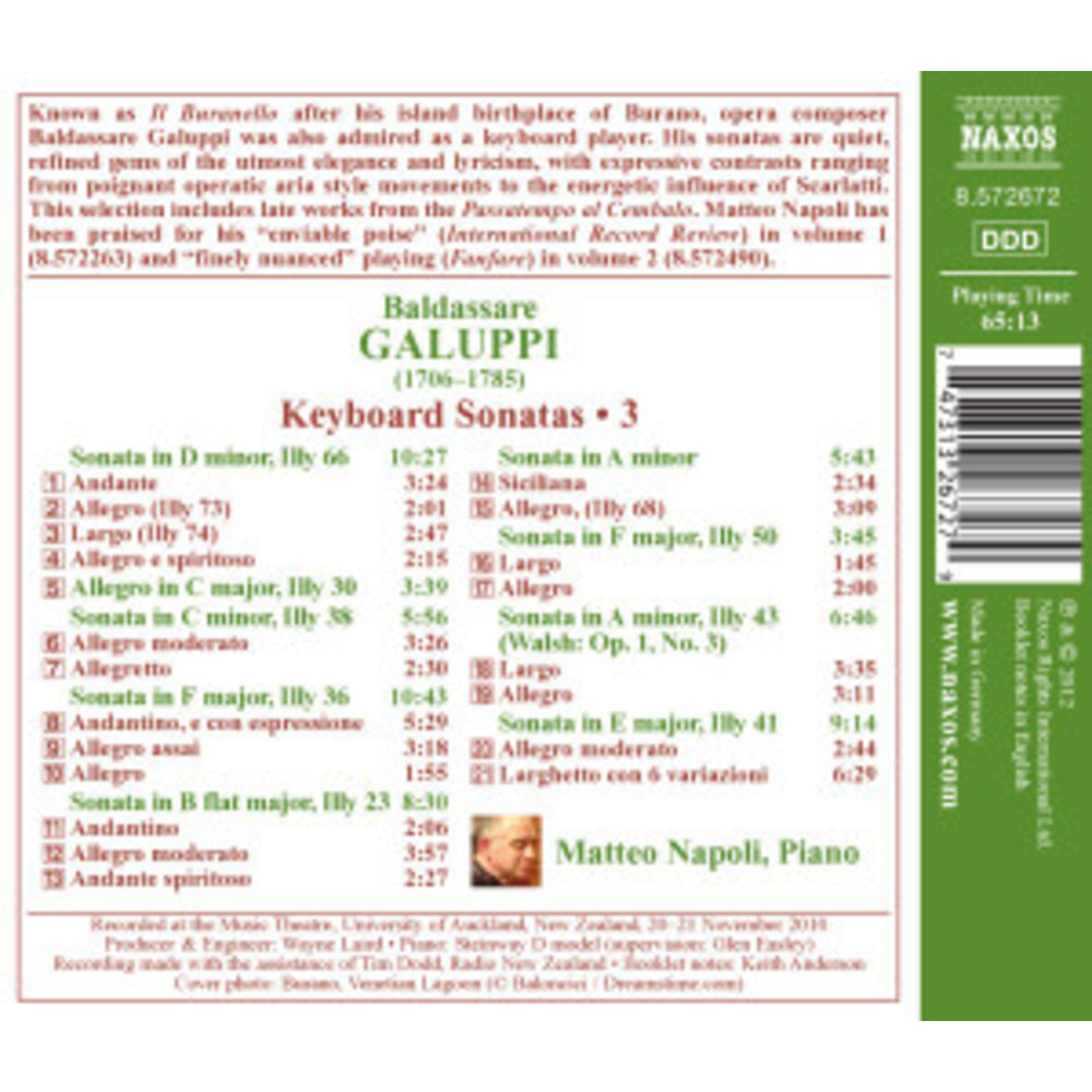 Naxos Galuppi: Keyboard Sonatas 3