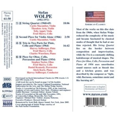 Naxos Wolpe: String Quartet