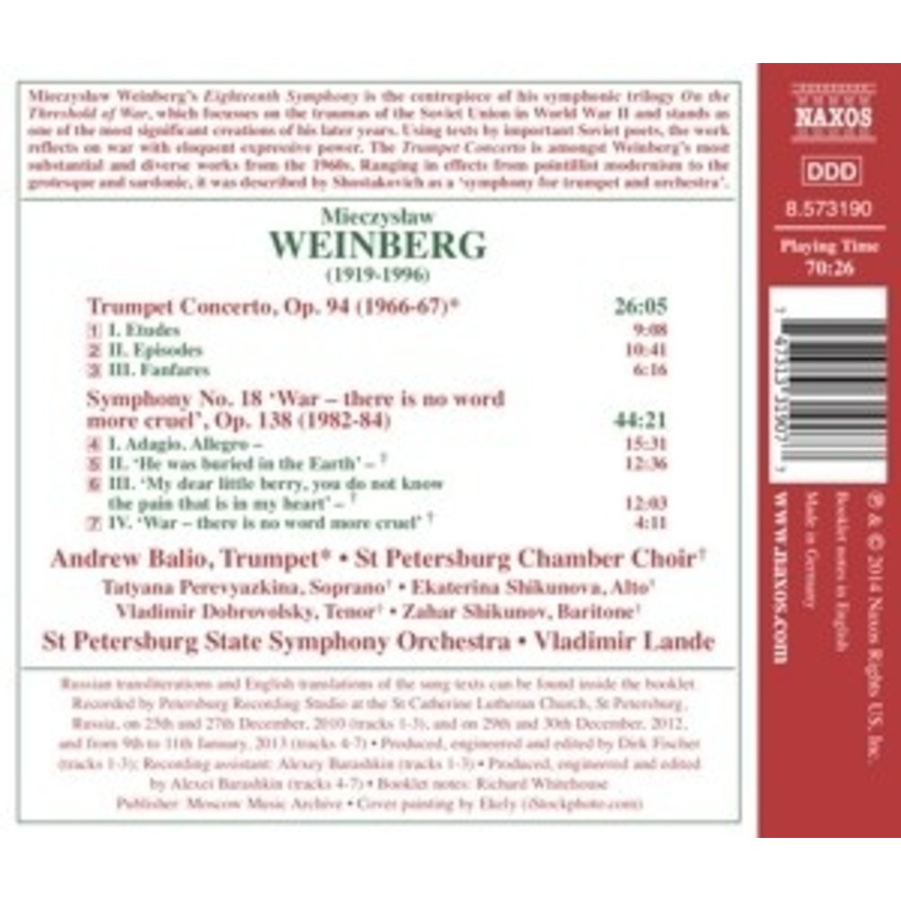 Naxos Symphony No 18 'War ; No Word More Cruel', Op.138,