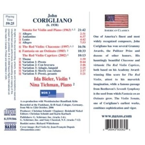 Naxos Corigliano: Music F. Violin+Piano