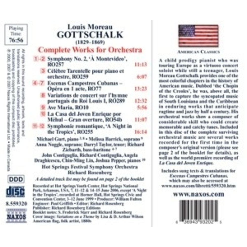 Naxos Gottschalk Louis Moreau:sym.1+2
