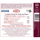 Naxos Rihm: Compl.works For Violin