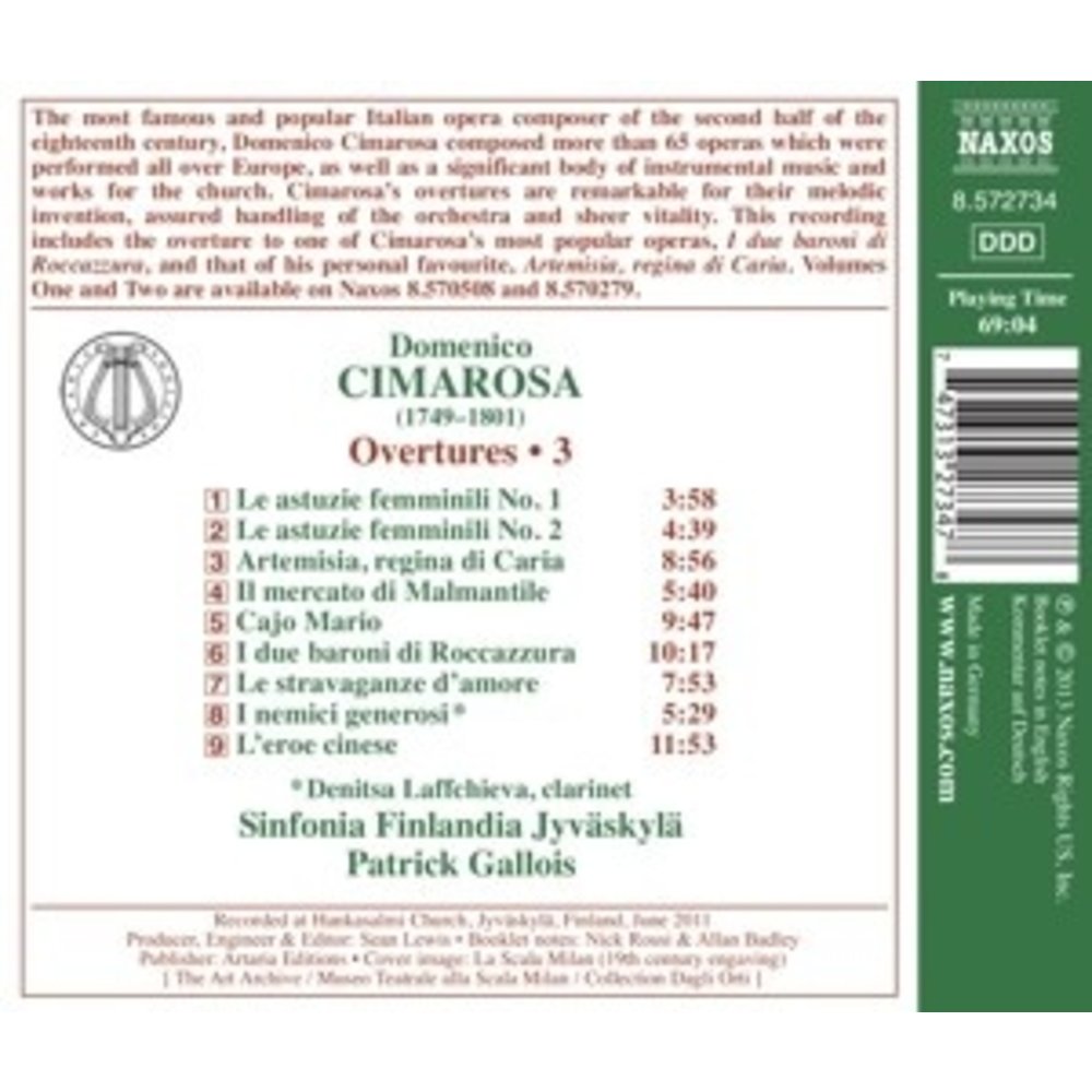 Naxos Cimarosa: Overtures 3