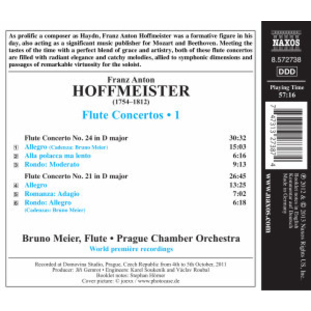 Naxos Hoffmeister: Flute Ctos. 1