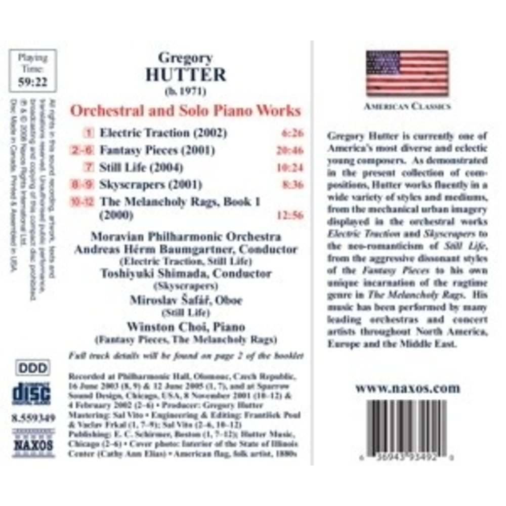 Naxos Hutter: Orchestral+Piano Works