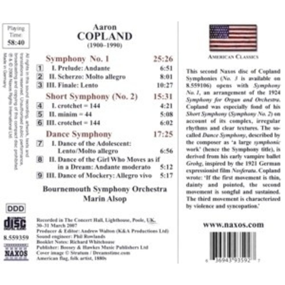 Naxos Copland: Dance Symphony