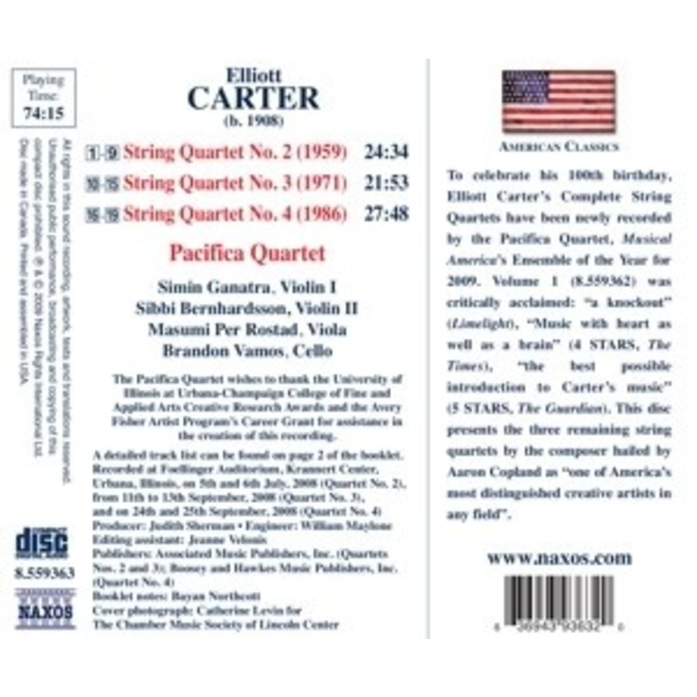 Naxos Carter: String Quartets 2-4