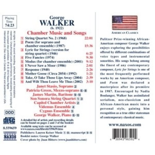 Naxos Walker: Chamber Music And Songs