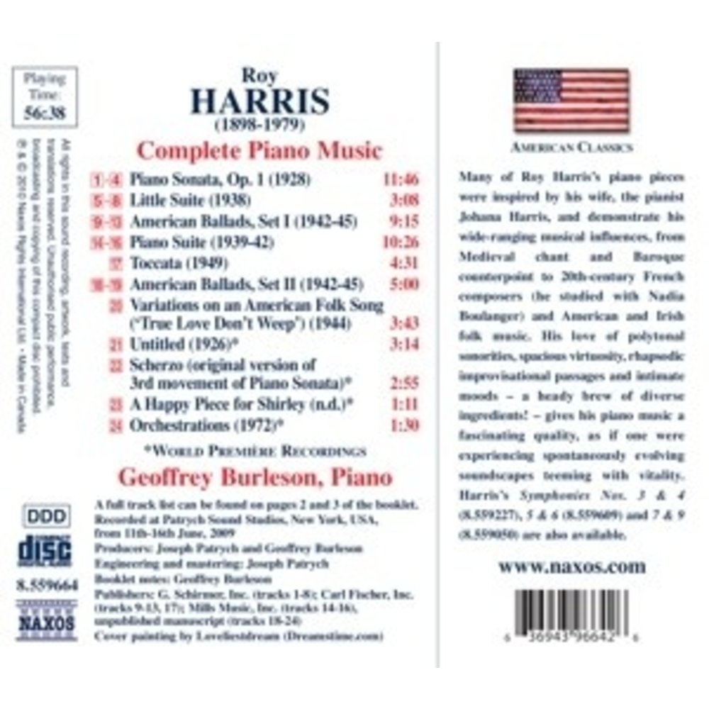 Naxos Harris: Complete Piano Music