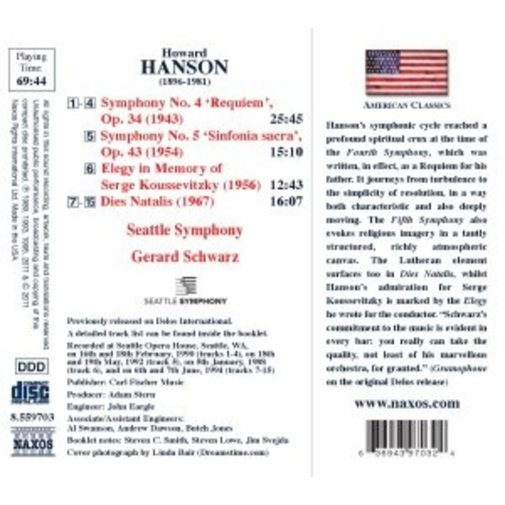 Naxos Hanson: Symphonies Nos.4+5