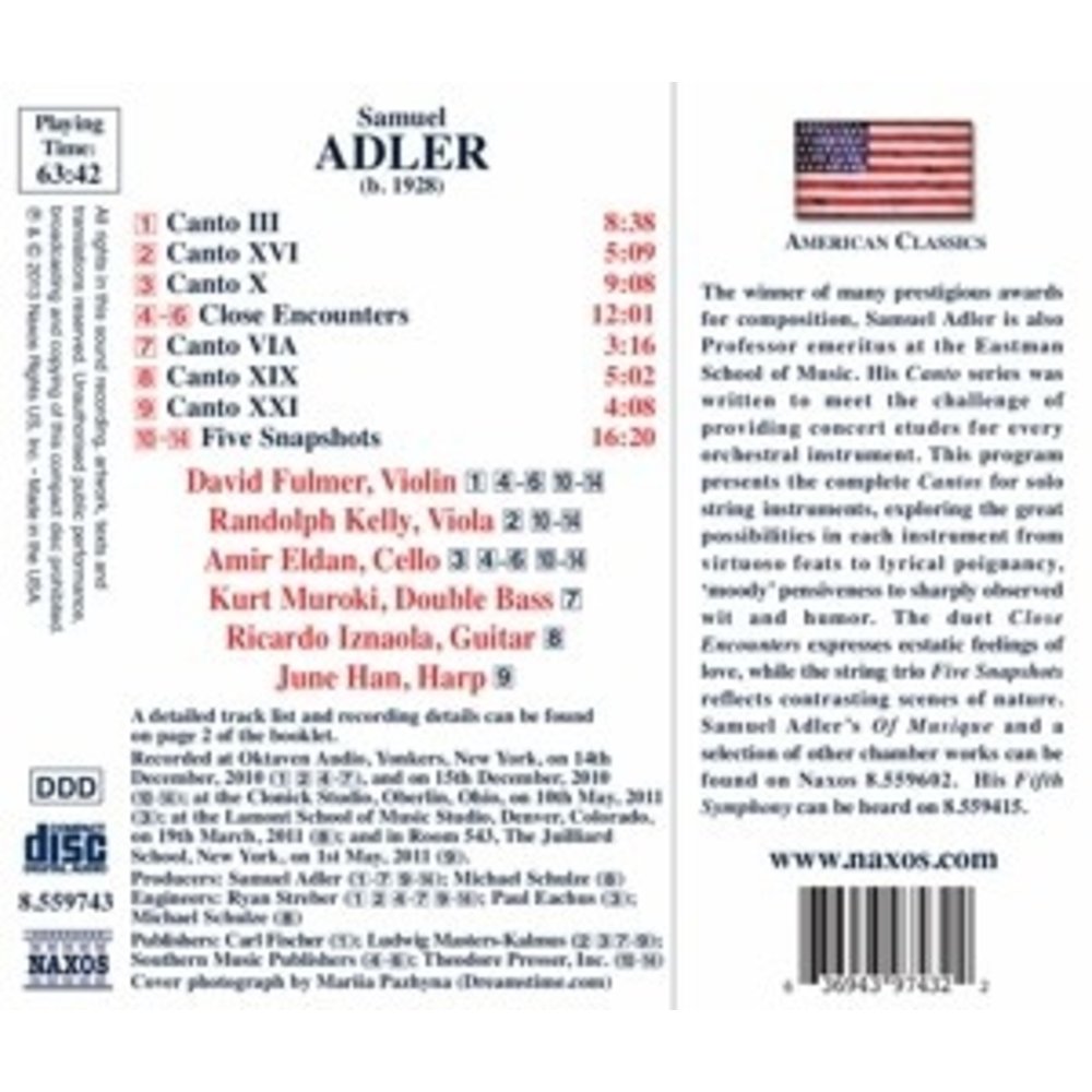 Naxos Adler: Cantos
