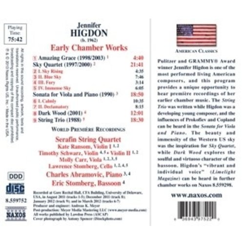 Naxos Higdon: Early Chamber Works