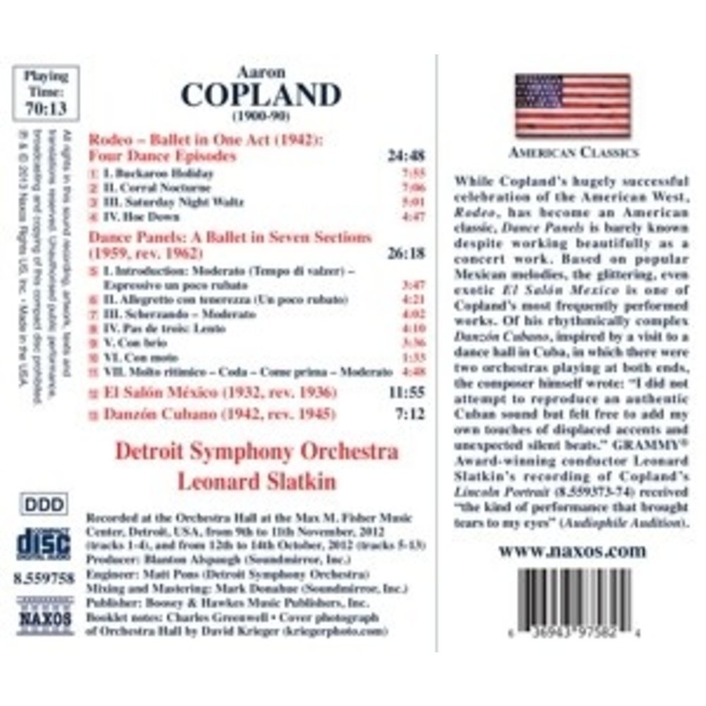 Naxos Copland: Rodeo/Dance Panels