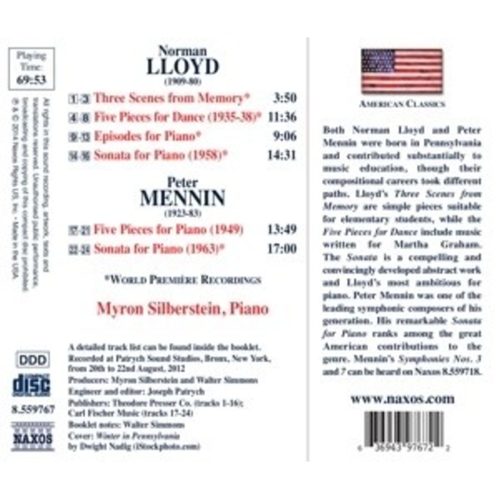 Naxos Lloyd: Three Scenes From Memory ; Five Pieces For