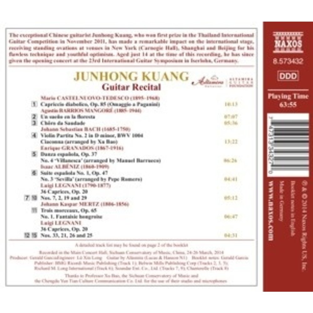 Naxos Laureate Series - Guitar : Junhong Kuang