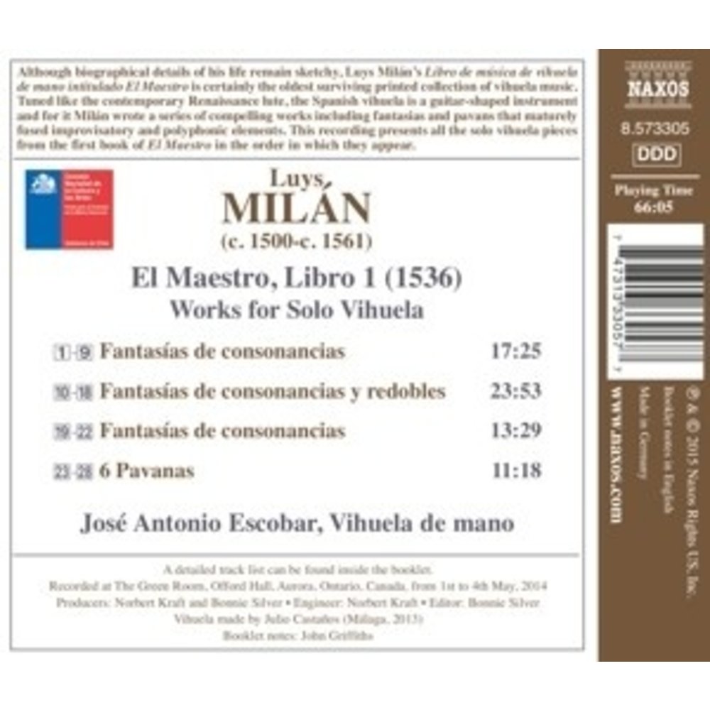 Naxos El Maestro, Libro 1 (1536)