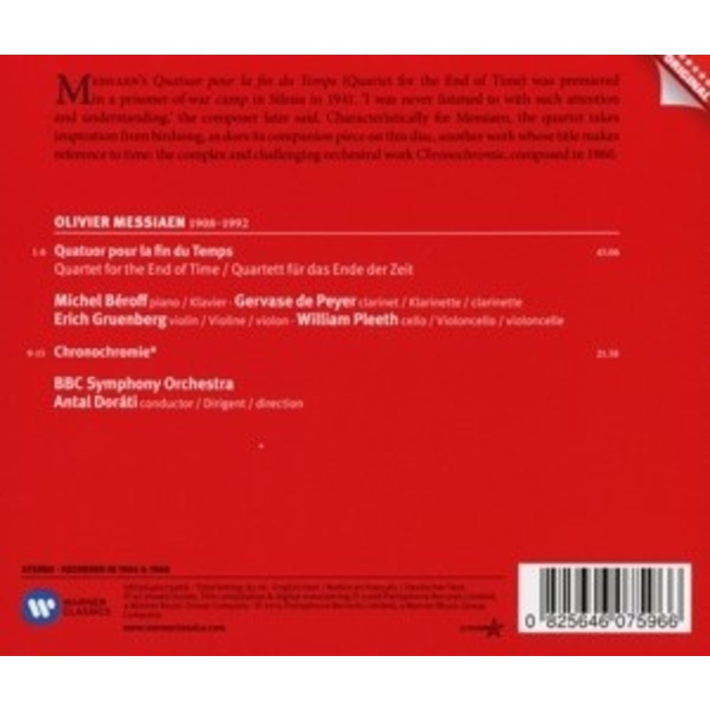 Erato/Warner Classics Quartet For The End Of Time