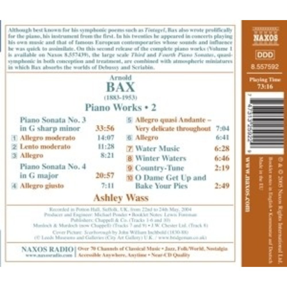 Naxos Bax: Piano Sonatas Nos. 3 & 4