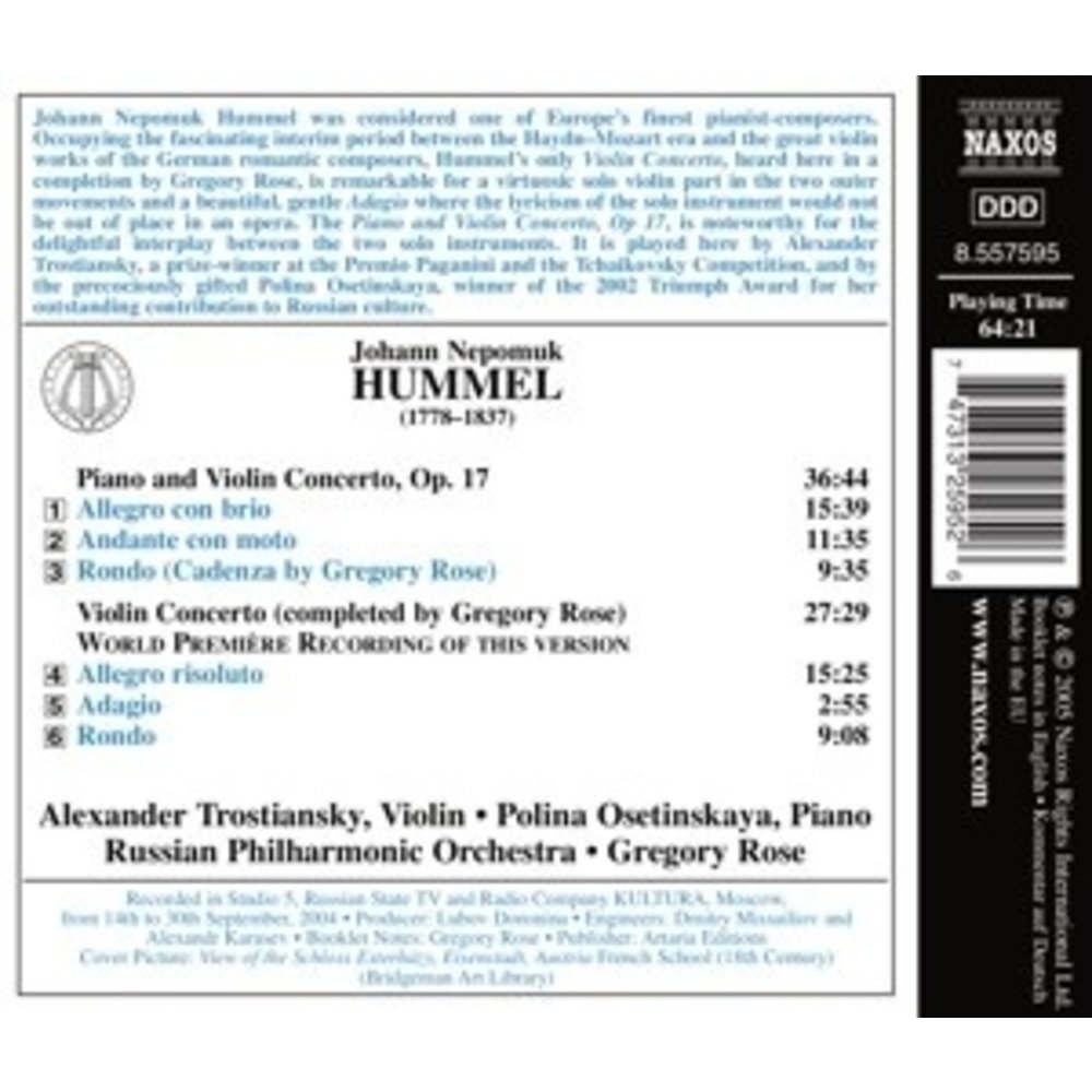 Naxos Hummel: Violin Concerto