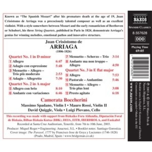 Naxos Arriaga: String Quartets