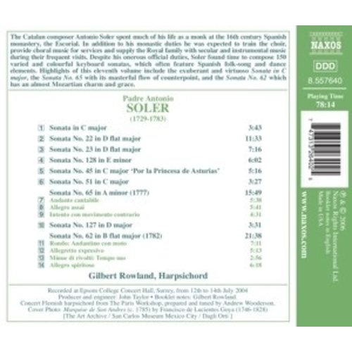 Naxos Soler, A:keyboard Sonatas,V.11