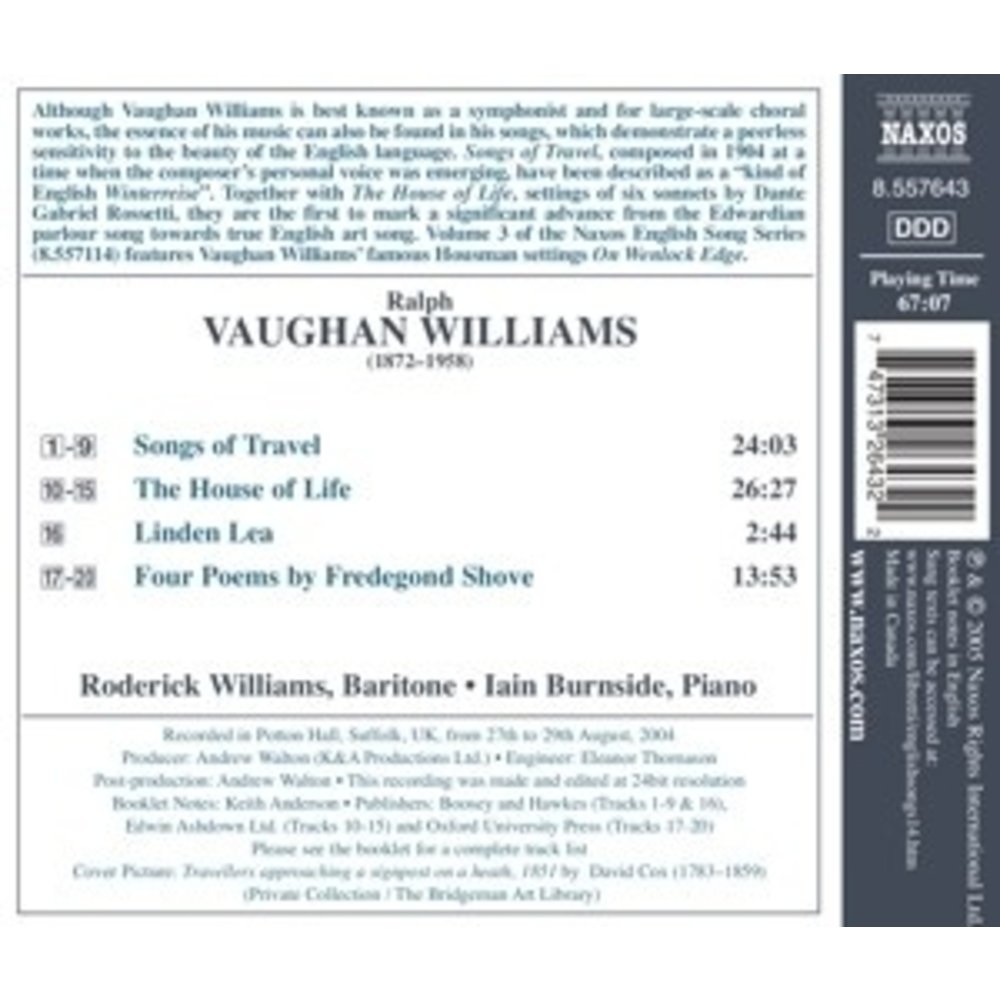 Naxos Vaughan Williams: Songs Of Tra