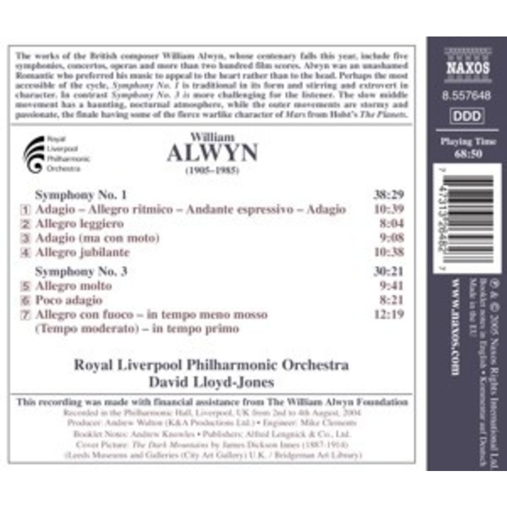Naxos Alwyn: Symphonies Nos.1 & 3