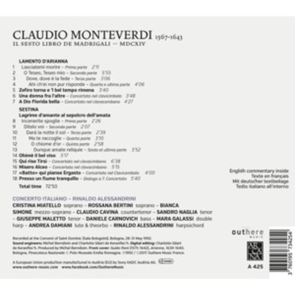 Il Sesto Libro De Madrigali