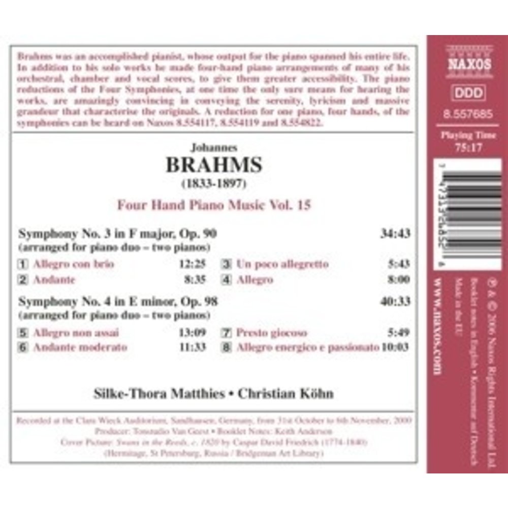 Naxos Brahms:four-Hand Piano Music15