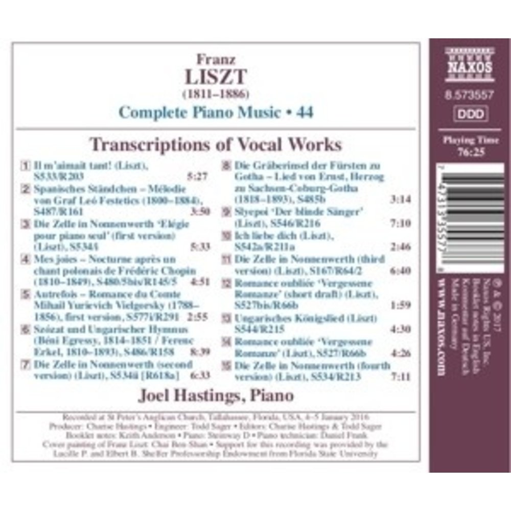 Naxos Complete Piano Music, Vol. 44