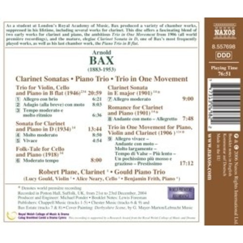 Naxos Bax: Clarinet Sonatas / Piano