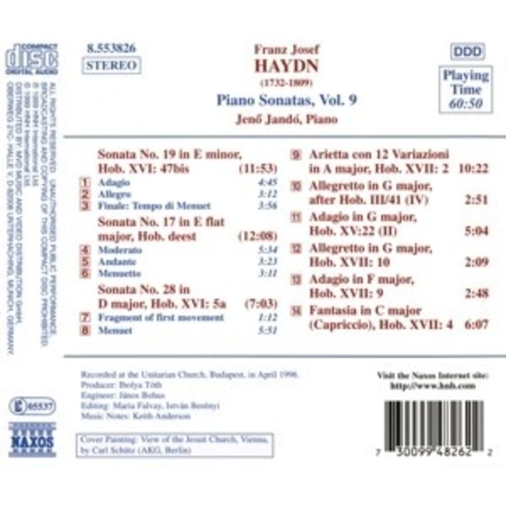 Naxos Haydn: Piano Sonatas Vol. 9