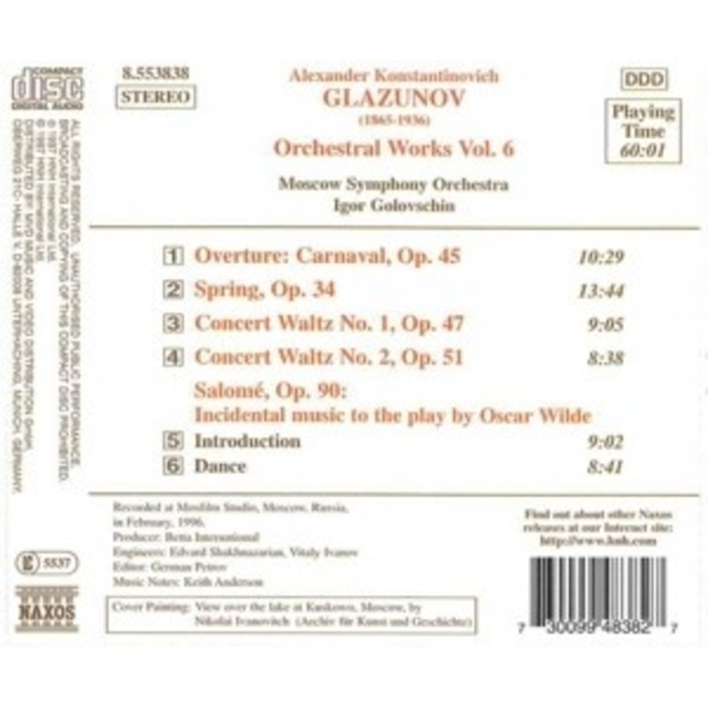 Naxos Glazunov:carnaval.spring.salom