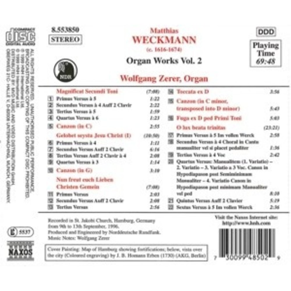 Naxos Weckmann: Organ Works Vol.2