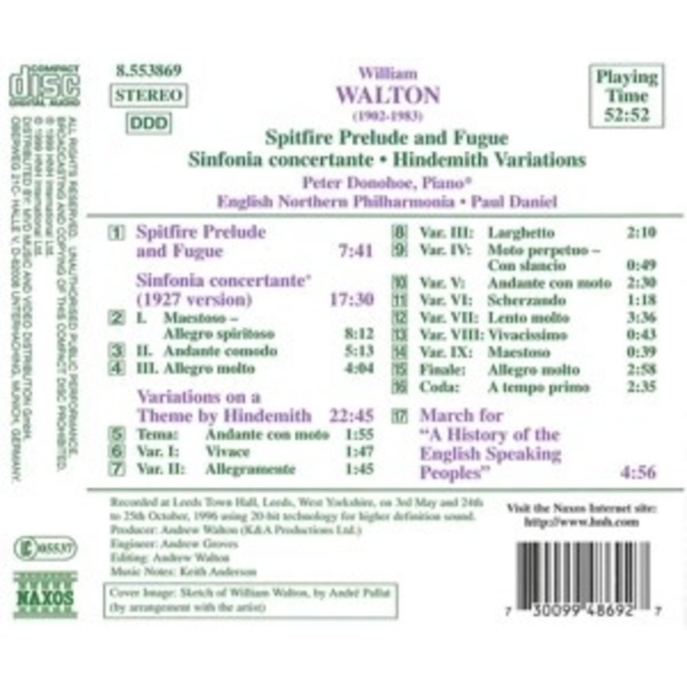 Naxos Walton: Spitfire Prelude&Fugue