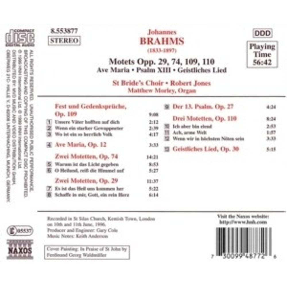 Naxos Brahms: Motets