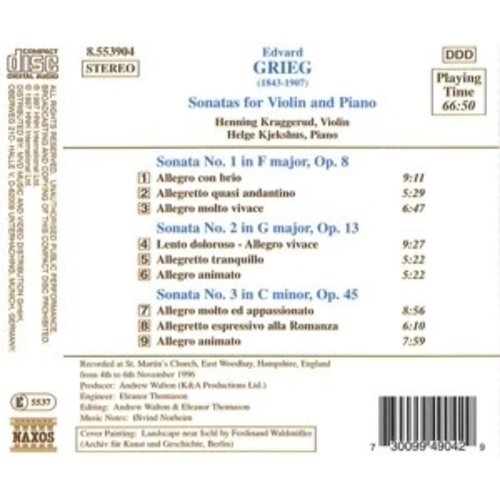 Naxos Grieg: Violin Sonatas 1-3