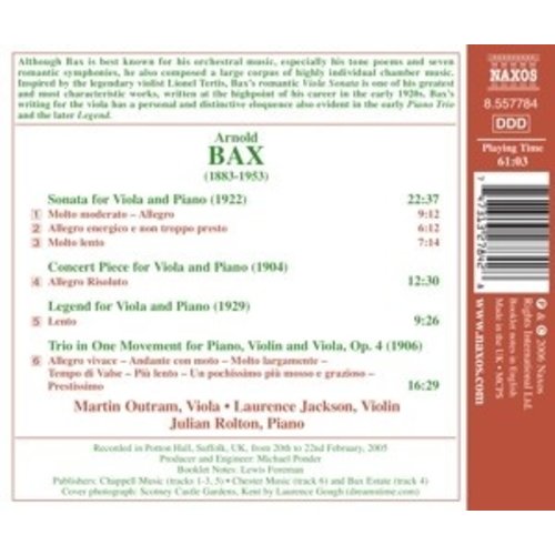 Naxos Bax:viola Sonata.trio In One M