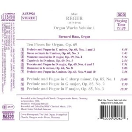 Naxos Reger:organ Works Vol.1