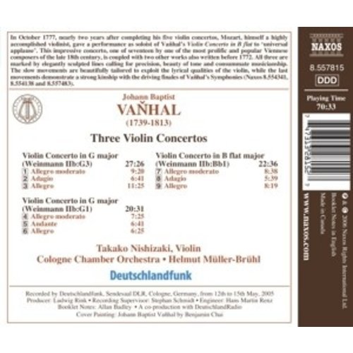 Naxos Vanhal: Violin Concertos In G