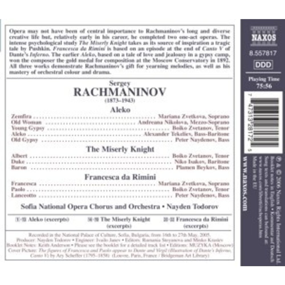 Naxos Rachmaninov: Aleko / The Miser