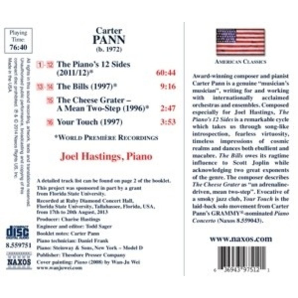 Naxos The Piano's 12 Sides, The Bills, The Cheese Grater